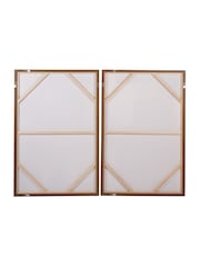 Libra Interiors Set of 2 Brown Ochre Natural Modern Abstract Wall Art - Image 3 of 5