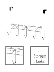 Showerdrape Set of 2 Chrome Bows Over Door Storage Hooks - Image 2 of 5