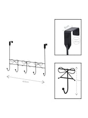 Showerdrape Set of 2 Black Bows Over Door Storage Hooks - Image 3 of 5