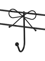 Showerdrape Set of 2 Black Bows Over Door Storage Hooks - Image 4 of 5