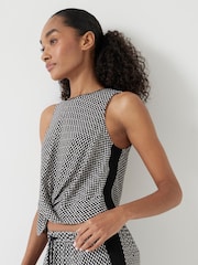 Hush Black Front Knot Crop Top - Image 1 of 6