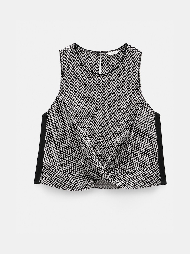 Hush Black Front Knot Crop Top - Image 6 of 6