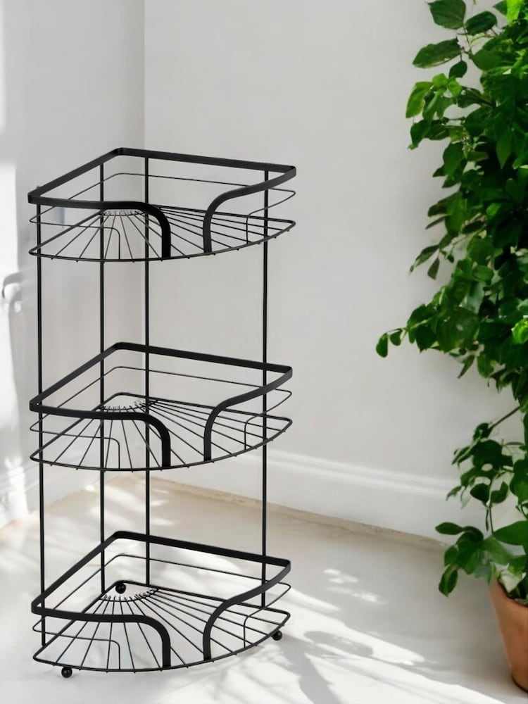 Showerdrape Black Dante Freestanding Corner Floor Caddy - Image 1 of 2