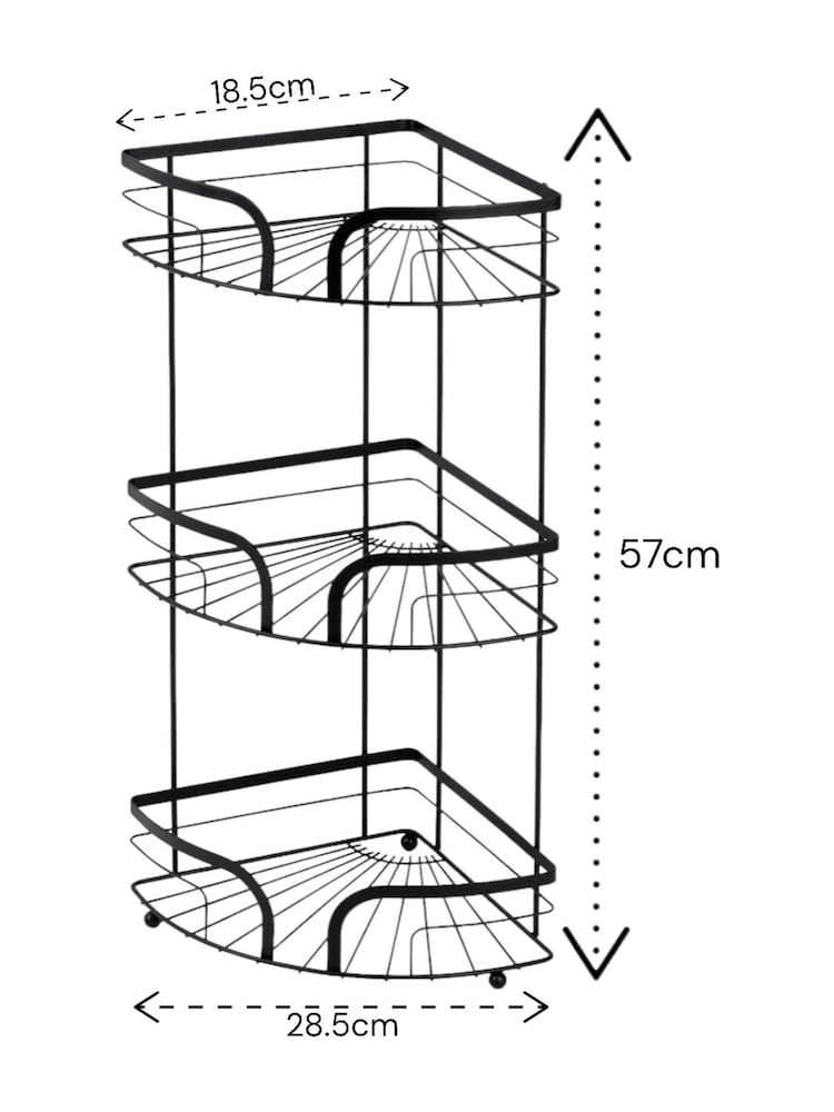 Showerdrape Black Dante Freestanding Corner Floor Caddy - Image 2 of 2