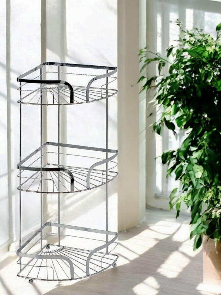 Showerdrape Chrome Dante Freestanding Corner Floor Caddy - Image 1 of 2