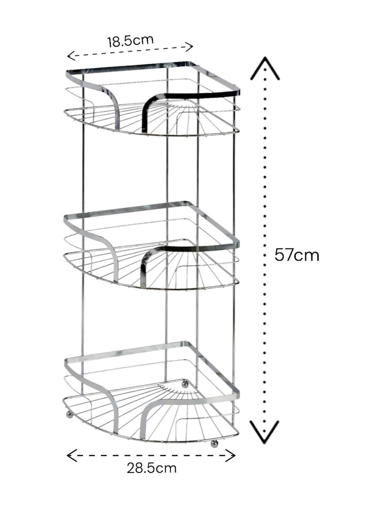 Showerdrape Chrome Dante Freestanding Corner Floor Caddy - Image 2 of 2