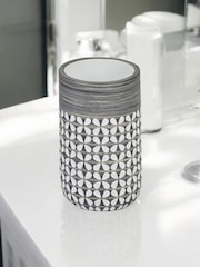 Showerdrape 4 Piece Grey Ravello Geo Floral Bathroom Accessory Set - Image 4 of 6