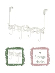 Showerdrape Set of 2 White Butterflies Over Door Storage Hooks - Image 2 of 4