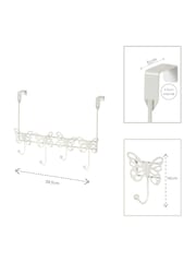 Showerdrape Set of 2 White Butterflies Over Door Storage Hooks - Image 4 of 4