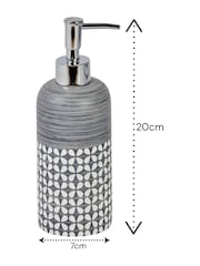 Showerdrape Grey Ravello Geo Floral Liquid Soap Dispenser - Image 2 of 3