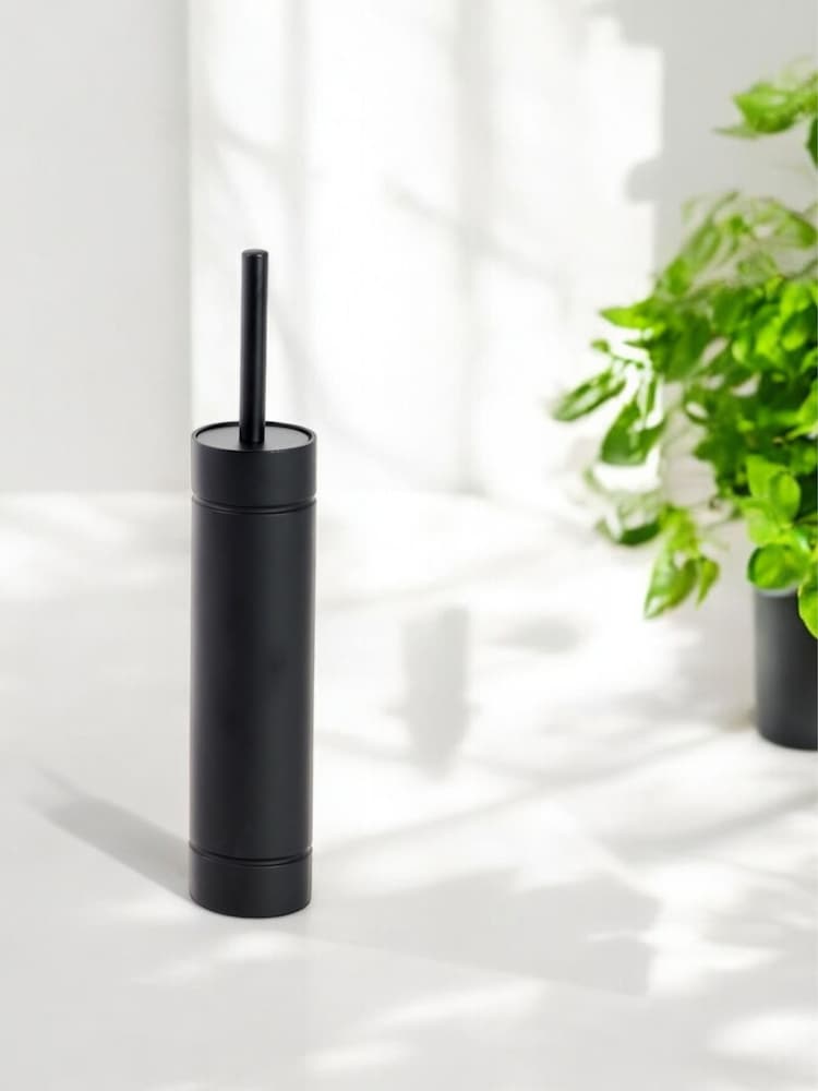 Showerdrape Black Draco Slimline Toilet Brush & Holder - Image 1 of 2