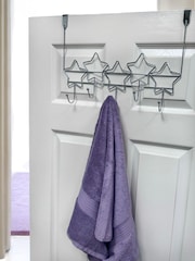 Showerdrape Set of 2 Chrome Stars Over Door Storage Hooks - Image 1 of 5