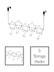 Showerdrape Set of 2 Chrome Stars Over Door Storage Hooks - Image 2 of 5