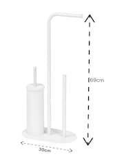 Showerdrape White Aspen 3 in 1 Toilet Roll & Brush Combo - Image 2 of 2