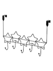Showerdrape Set of 2 Black Stars Over Door Storage Hooks - Image 1 of 4