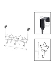 Showerdrape Set of 2 Black Stars Over Door Storage Hooks - Image 3 of 4