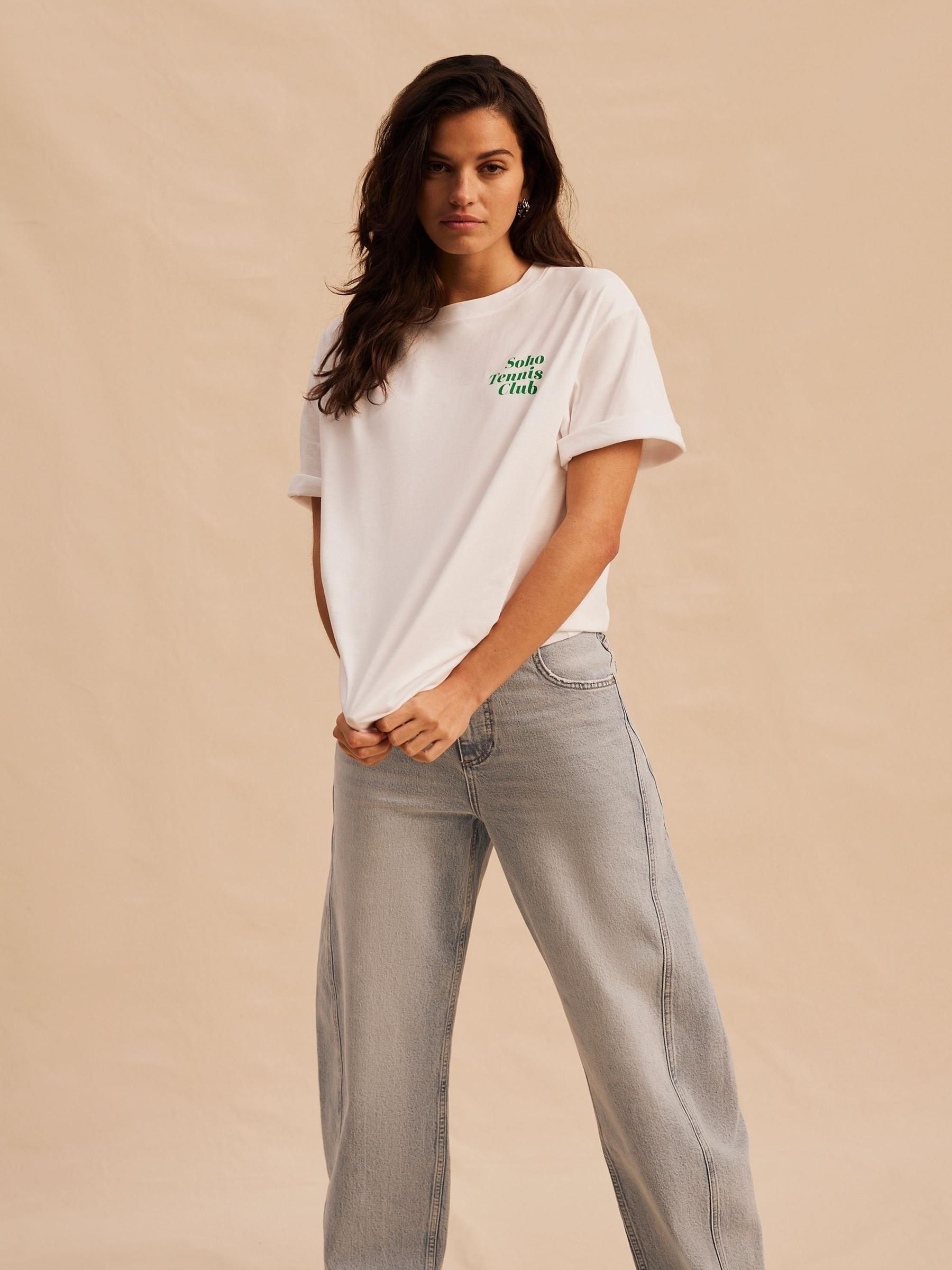 Buy Mint Velvet Green Tennis Graphic T-Shirt from Next USA