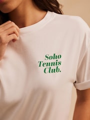 Mint Velvet Green Tennis Graphic T-Shirt - Image 5 of 8