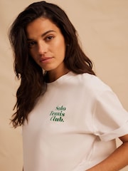 Mint Velvet Green Tennis Graphic T-Shirt - Image 6 of 8