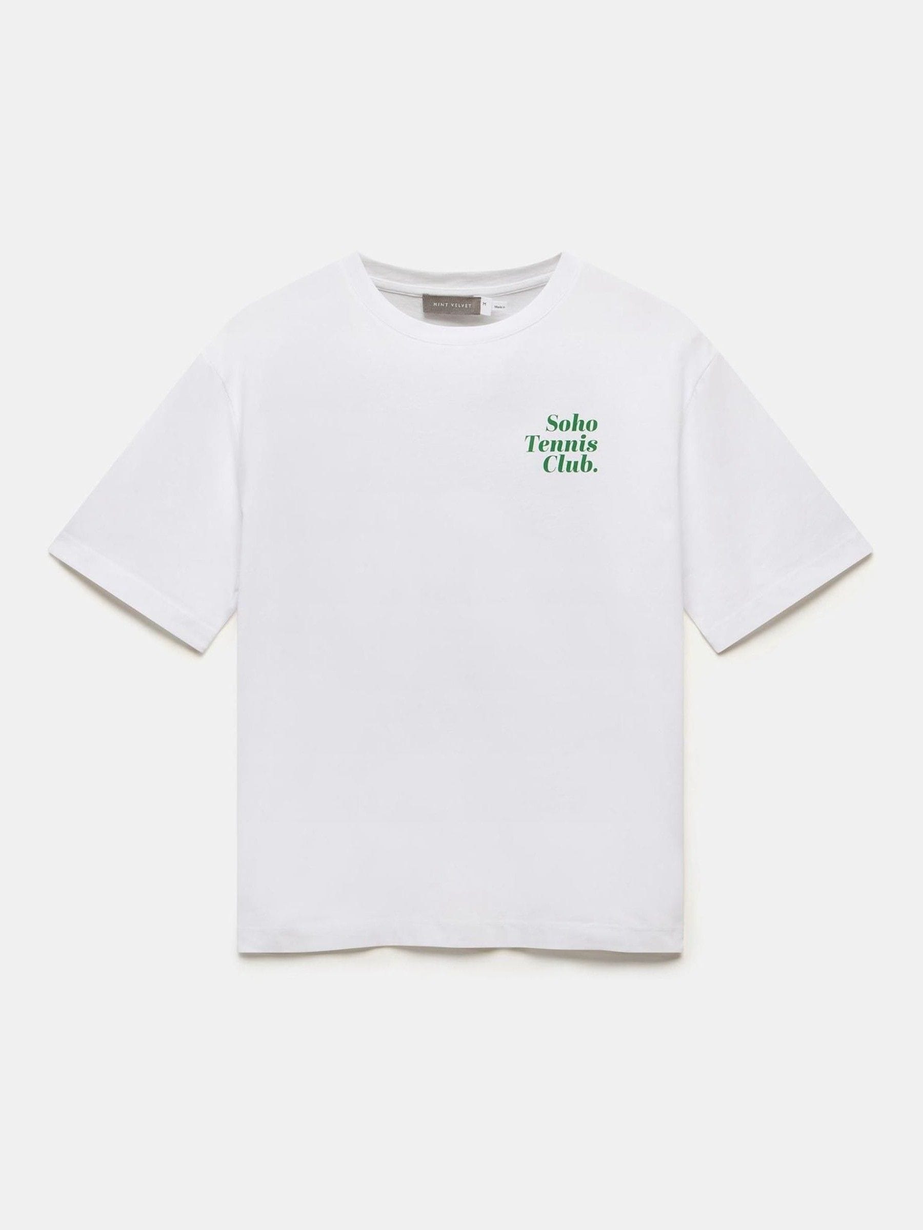 Buy Mint Velvet Green Tennis Graphic T-Shirt from the Next UK
