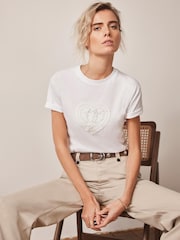 Mint Velvet Crochet Heart T-Shirt - Imagen 5 de 7