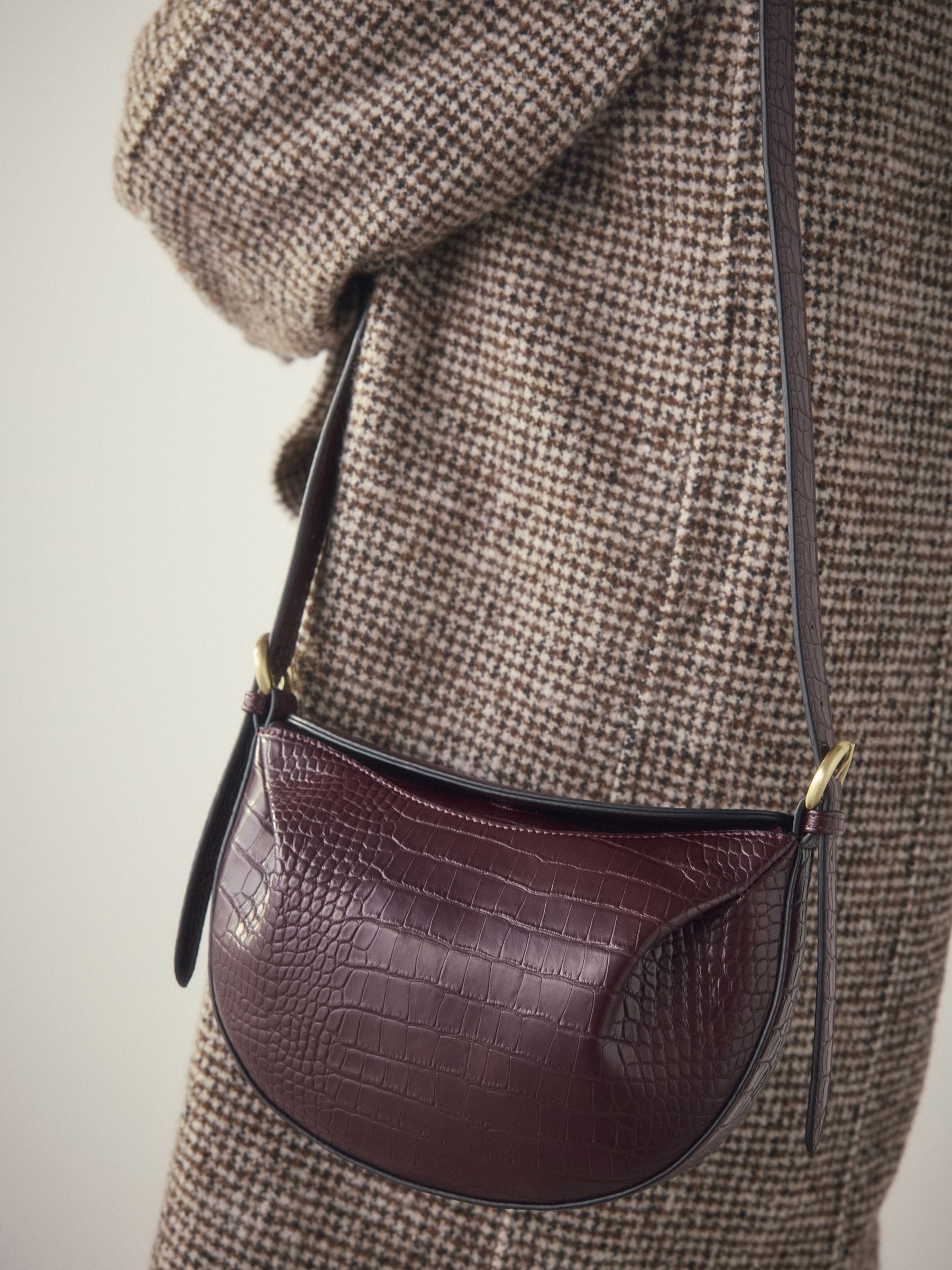 Buy Burgundy Red Croc Effect Cross-Body Bag from Next USA