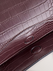 Burgundy Red Croc Effect Cross-Body Bag - Image 5 of 5