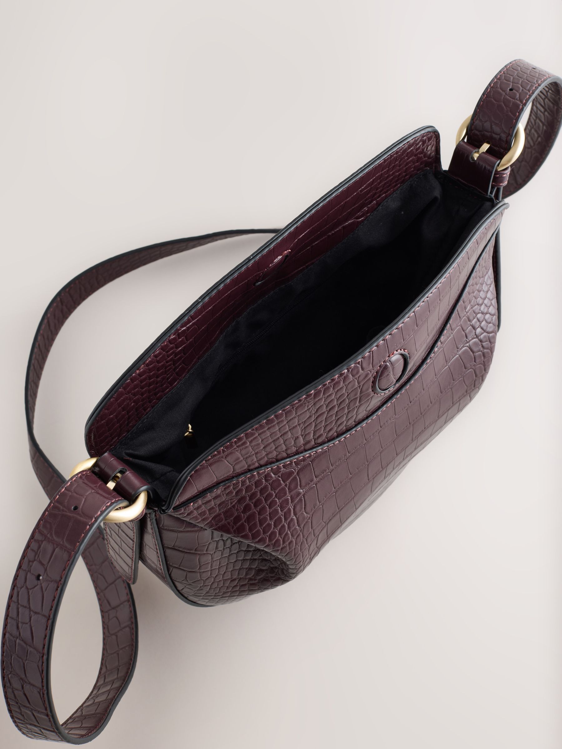 Buy Burgundy Red Croc Effect Cross-Body Bag from Next USA