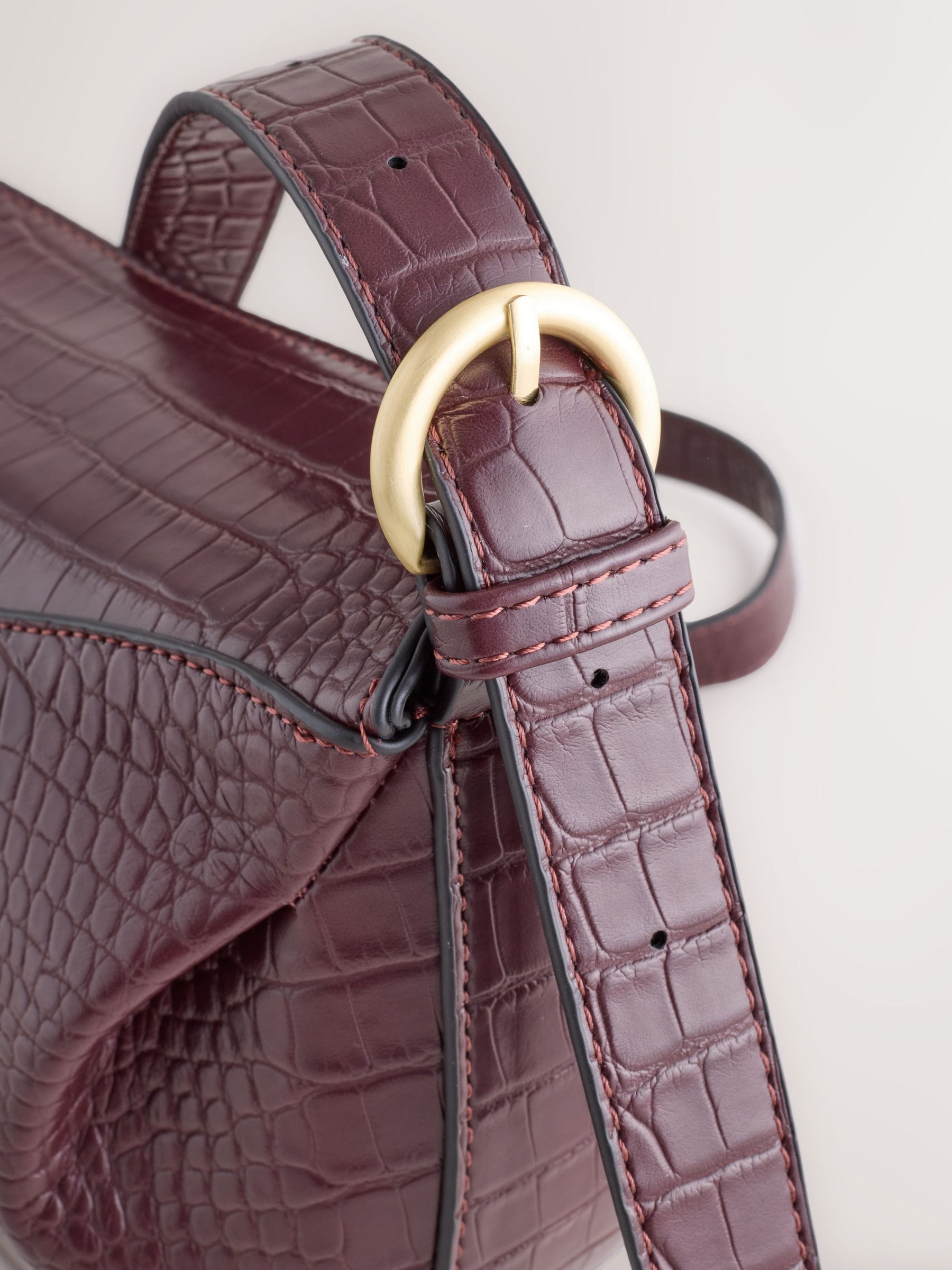Buy Burgundy Red Croc Effect Cross-Body Bag from Next USA