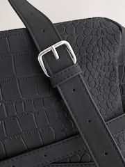 Black Mini Suede Croc Cross-Body Bag - Image 5 of 6