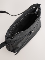 Black Mini Suede Croc Cross-Body Bag - Image 6 of 6