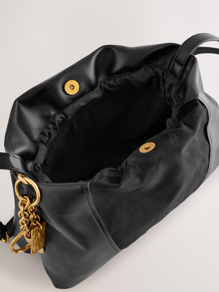 Tan Brown Charm Cross-Body Buckle Bag - Image 5 of 5