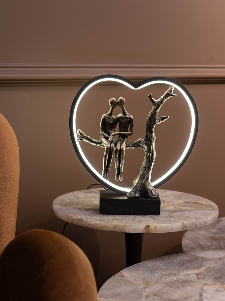 Libra Interiors Bronze Lovers on Branch Light Sculpture LED USB - Image 1 of 6