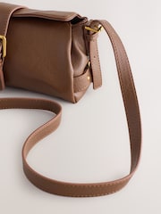 Black Faux Suede Mix Charm Cross-Body Bag - Image 4 of 5