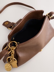 Black Faux Suede Mix Charm Cross-Body Bag - Image 5 of 5