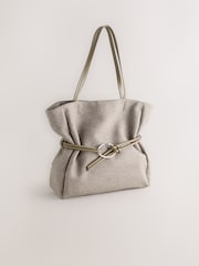 Mink Brown Felt Belted Shoulder Bag - Image 1 of 5