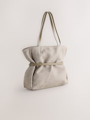 Mink Brown Felt Belted Shoulder Bag - Image 2 of 5