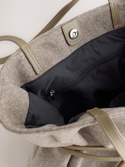 Mink Brown Felt Belted Shoulder Bag - Image 3 of 5
