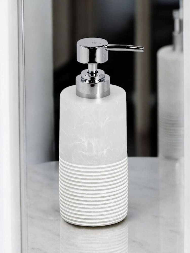 Dispensador de sabonete líquido listrado Bianco Showerdrape - Imagem 1 de 3