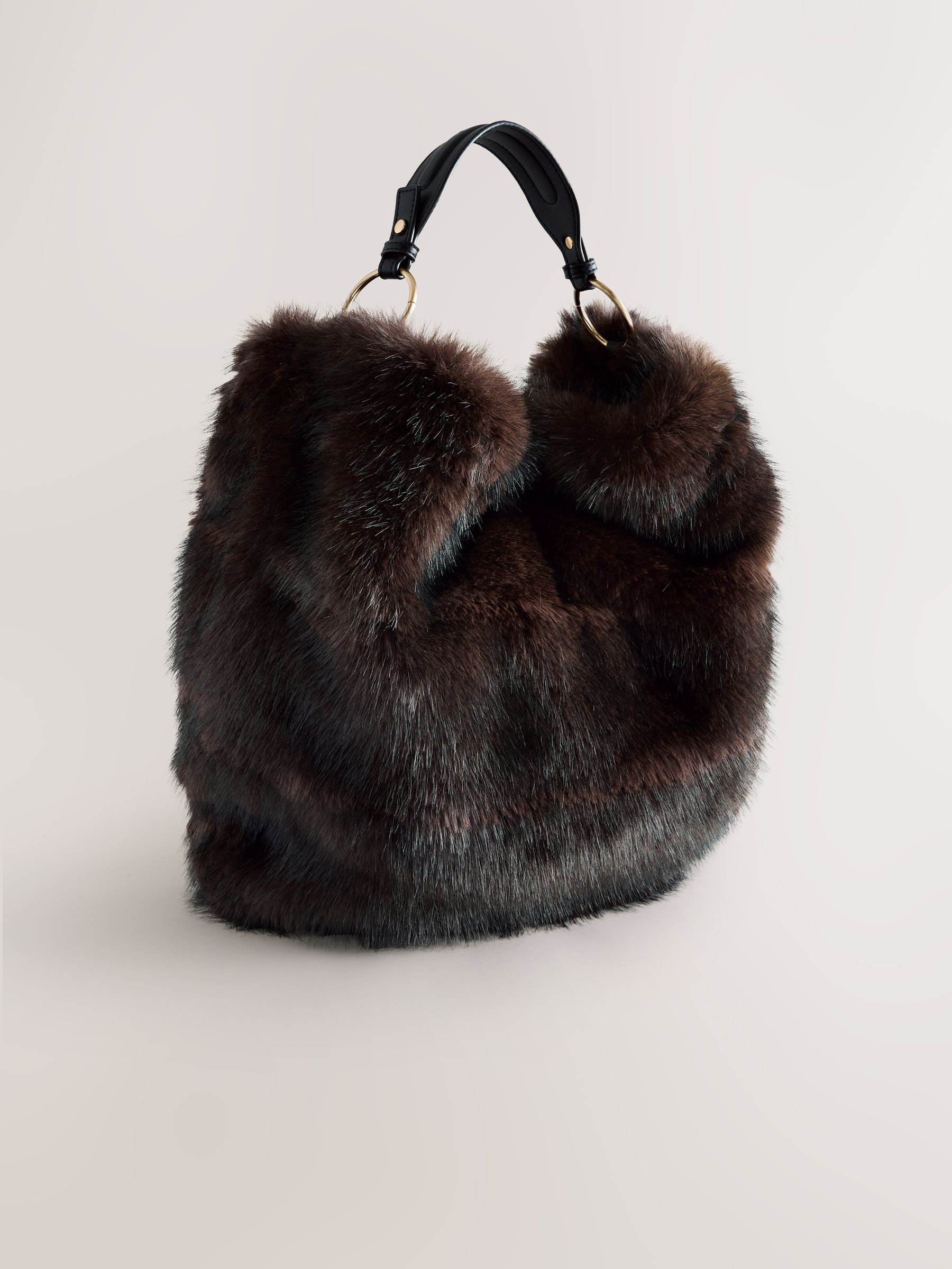 Buy Chocolate Brown Faux Fur Shoulder Bag from Next USA