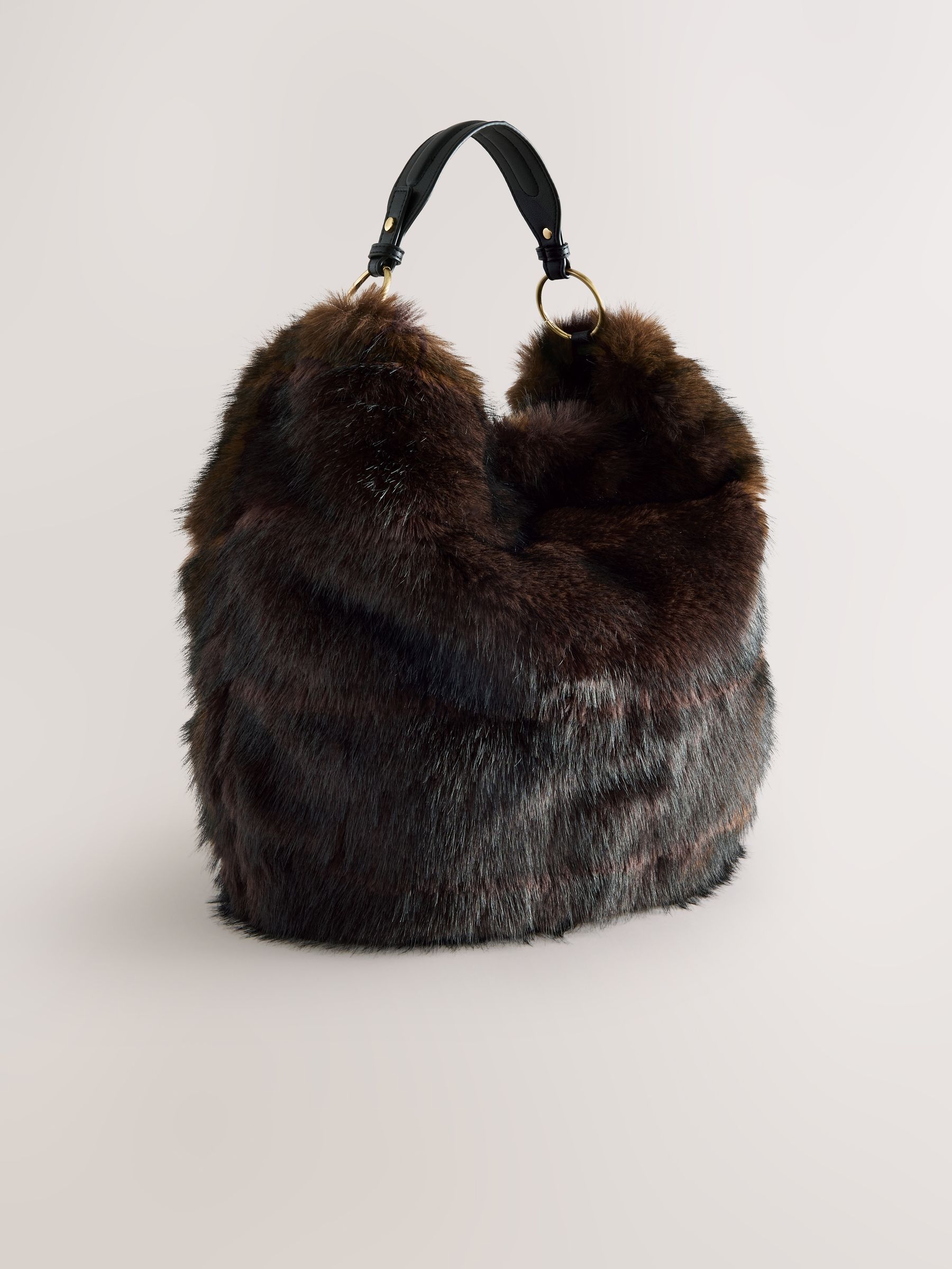 Buy Chocolate Brown Faux Fur Shoulder Bag from Next Canada