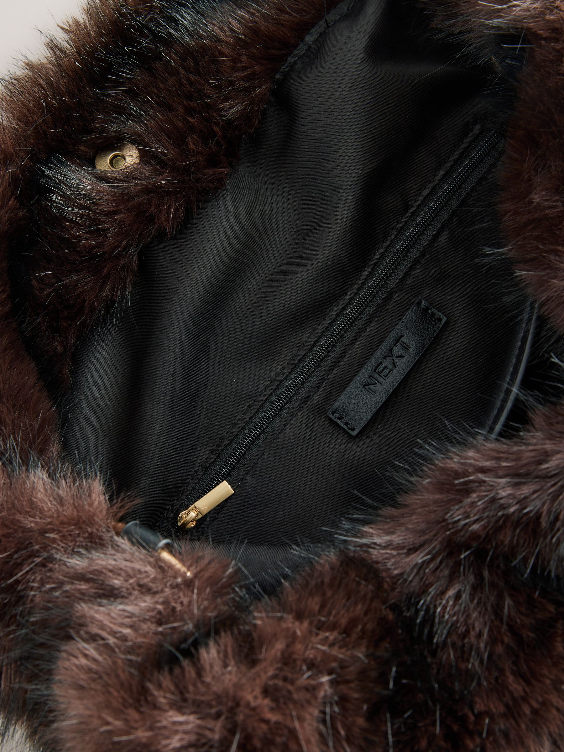 Buy Chocolate Brown Faux Fur Shoulder Bag from Next USA