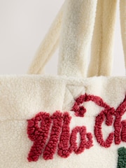 Bež/bela - Borg Cherry Print Tote Bag - Slika 4 iz 5