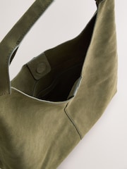 Green Leather Slouchy Shoulder Bag - Image 10 of 10