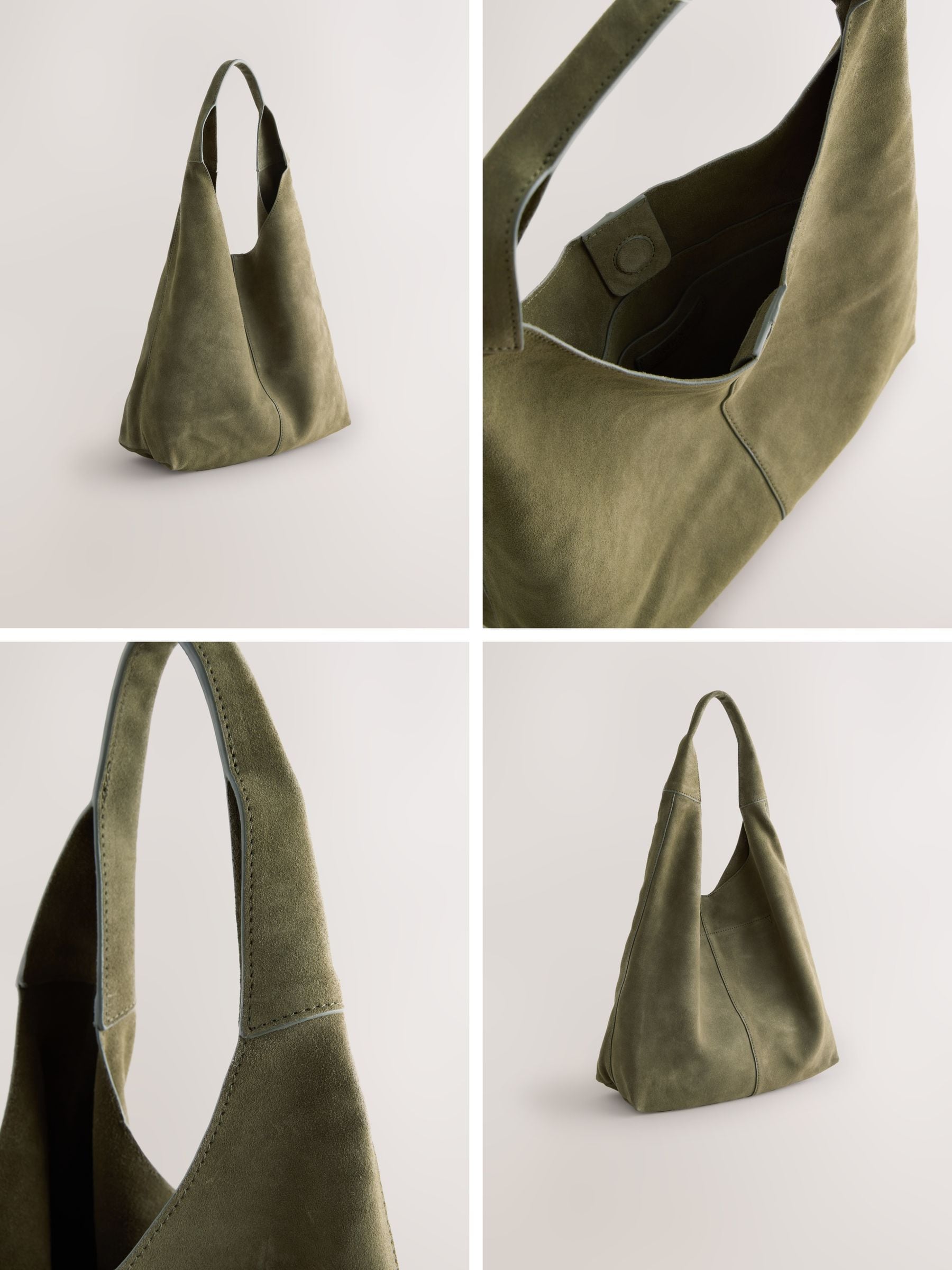 Buy Green Suede Leather Slouchy Shoulder Bag from Next USA