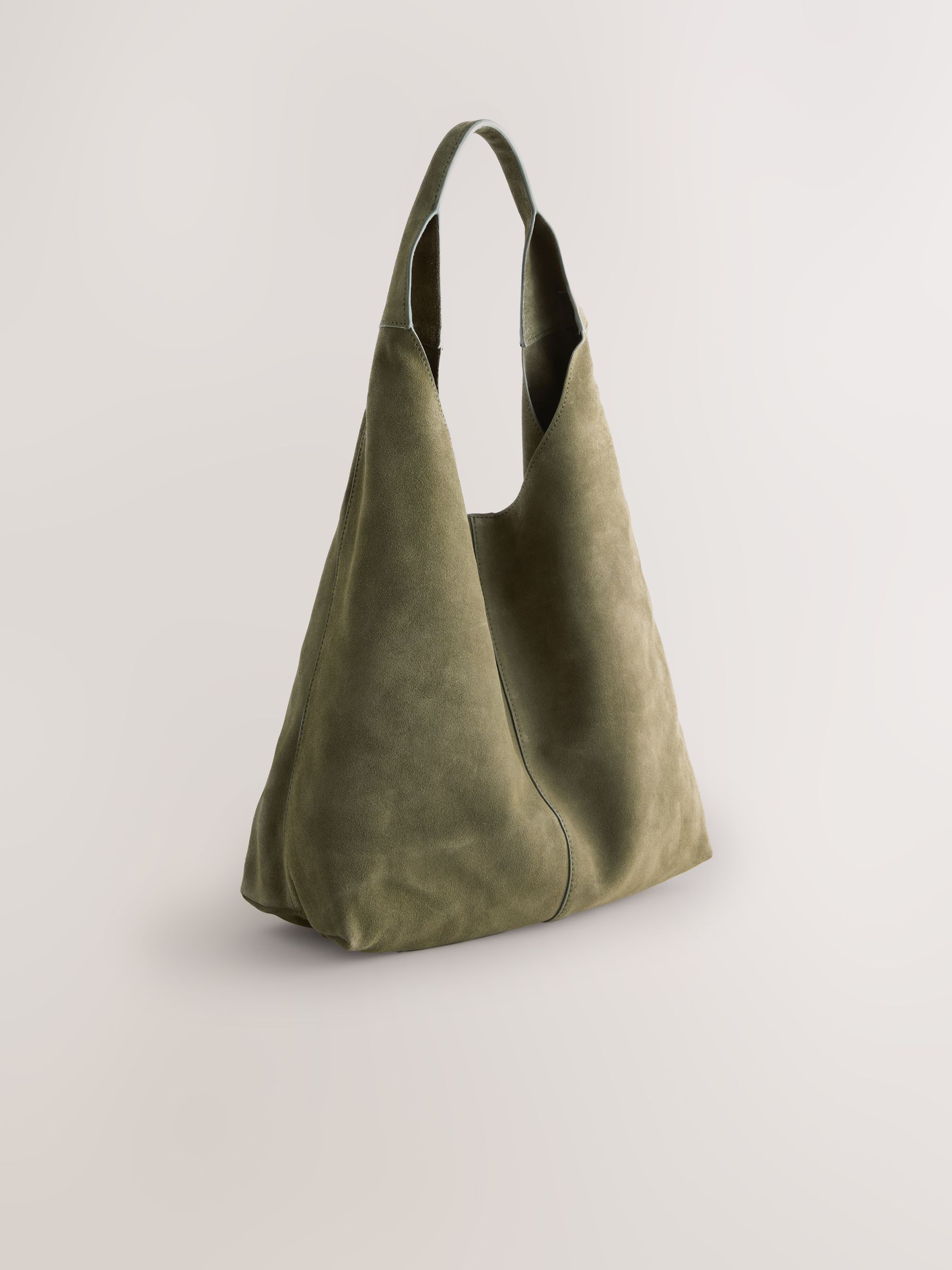 Buy Green Suede Leather Slouchy Shoulder Bag from Next USA