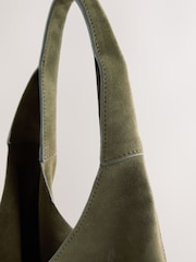 Green Leather Slouchy Shoulder Bag - Image 8 of 10