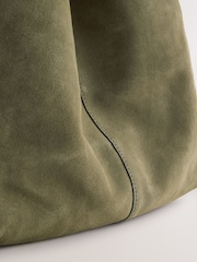 Green Leather Slouchy Shoulder Bag - Image 9 of 10