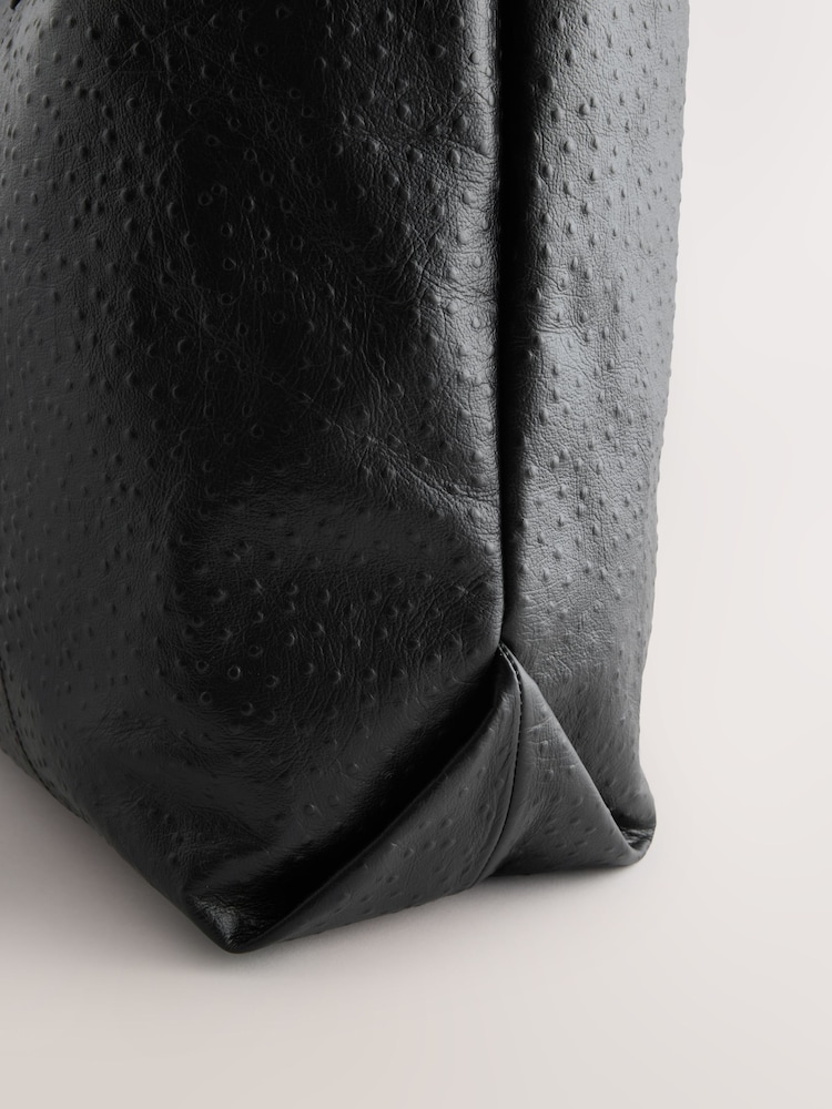 Black N. Premium Leather Textured Tote Bag - Image 10 of 10