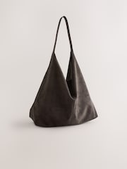Chocolate Brown Faux Suede Shoulder Bag - Image 1 of 5